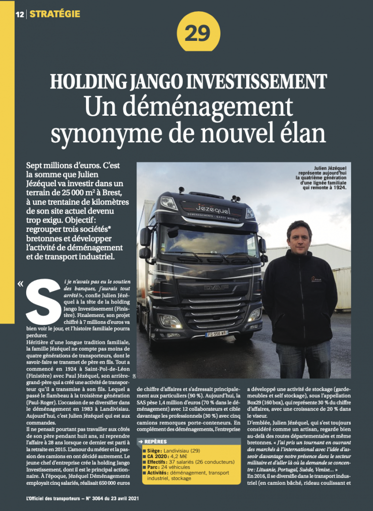 Holding Jango Investissement : un déménagement synonyme de nouvel élan